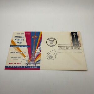 1962 Seattle World's Fair First Day Cover Space Needle Stamp FDC April 25 1962